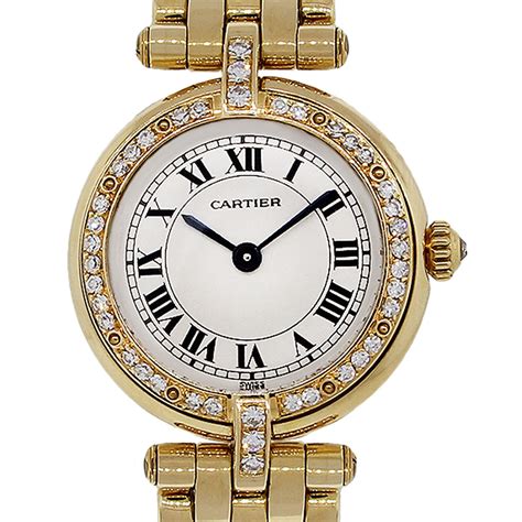 gold cartier watch women's|cartier panthere gold diamond watch.